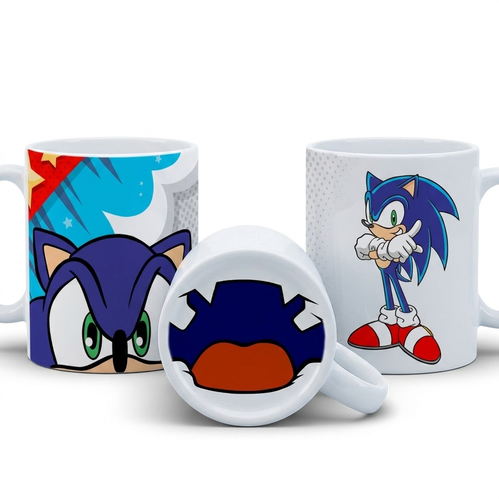 Caneca Personalizada Sonic Bocão Fundo Divertido Porcelana