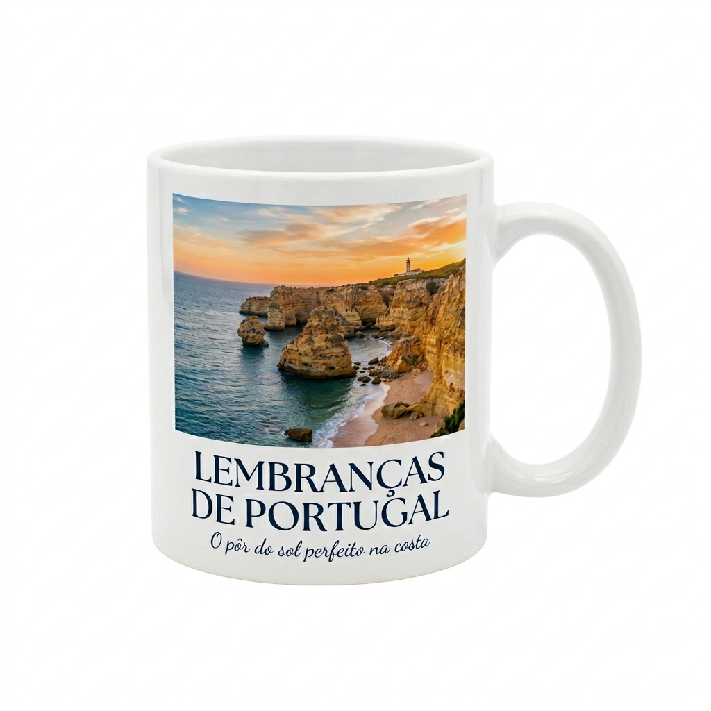 Caneca Personalizada Foto de Viagem e Lembranças Cerâmica 325ml